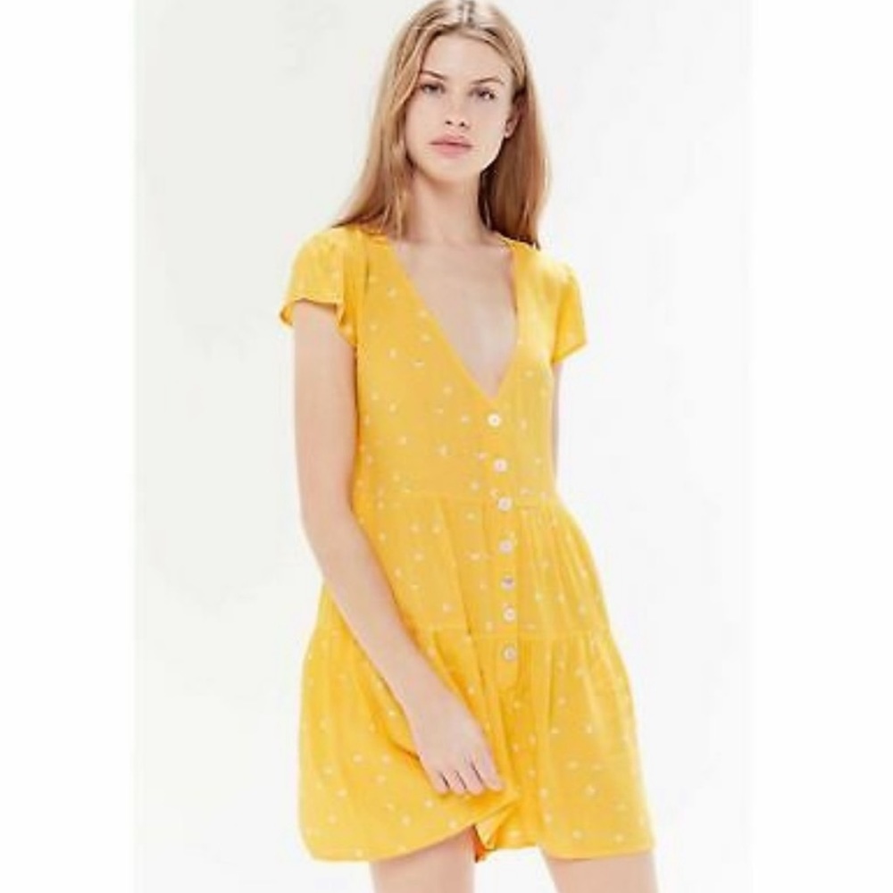 Urban Outfitters Rio Tiered Yellow Romper - Picture 5 of 8